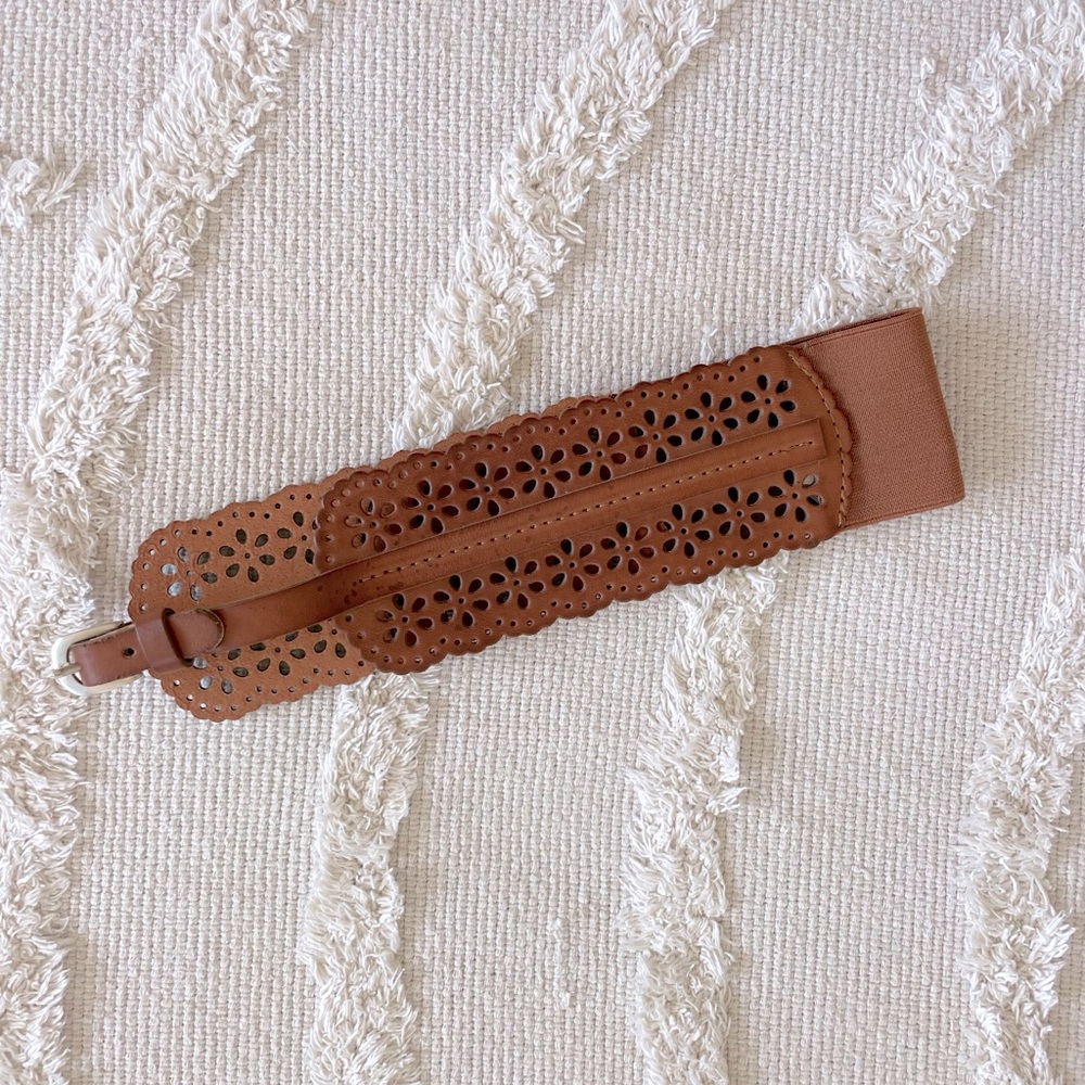 Anthropology Leather Belt with Elastic Back, Size S
